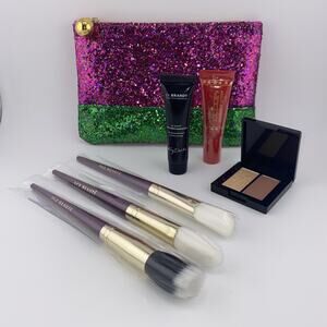 Gift Set brushes, Dr Brandt Exfoliator, Farah Eyeshadow Primer, Eyeshadow
